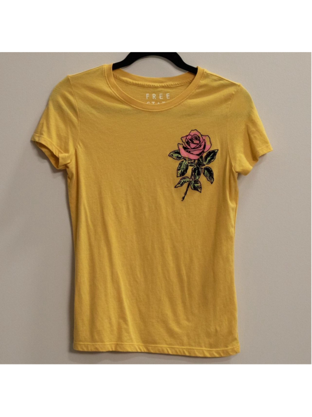 Free State yellow velvet rose baby t-shirt-L